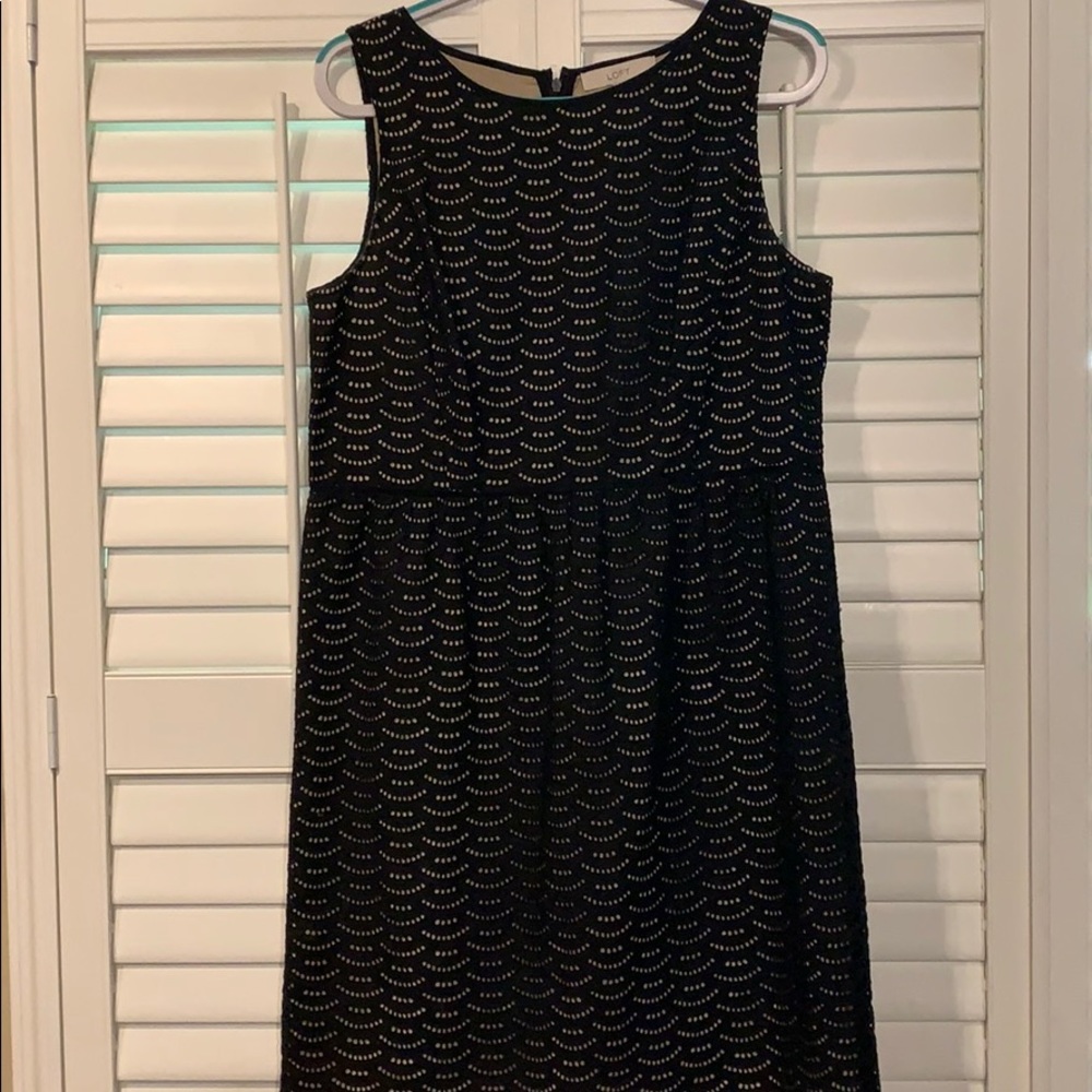 Ann Taylor Loft black eyelet Dress